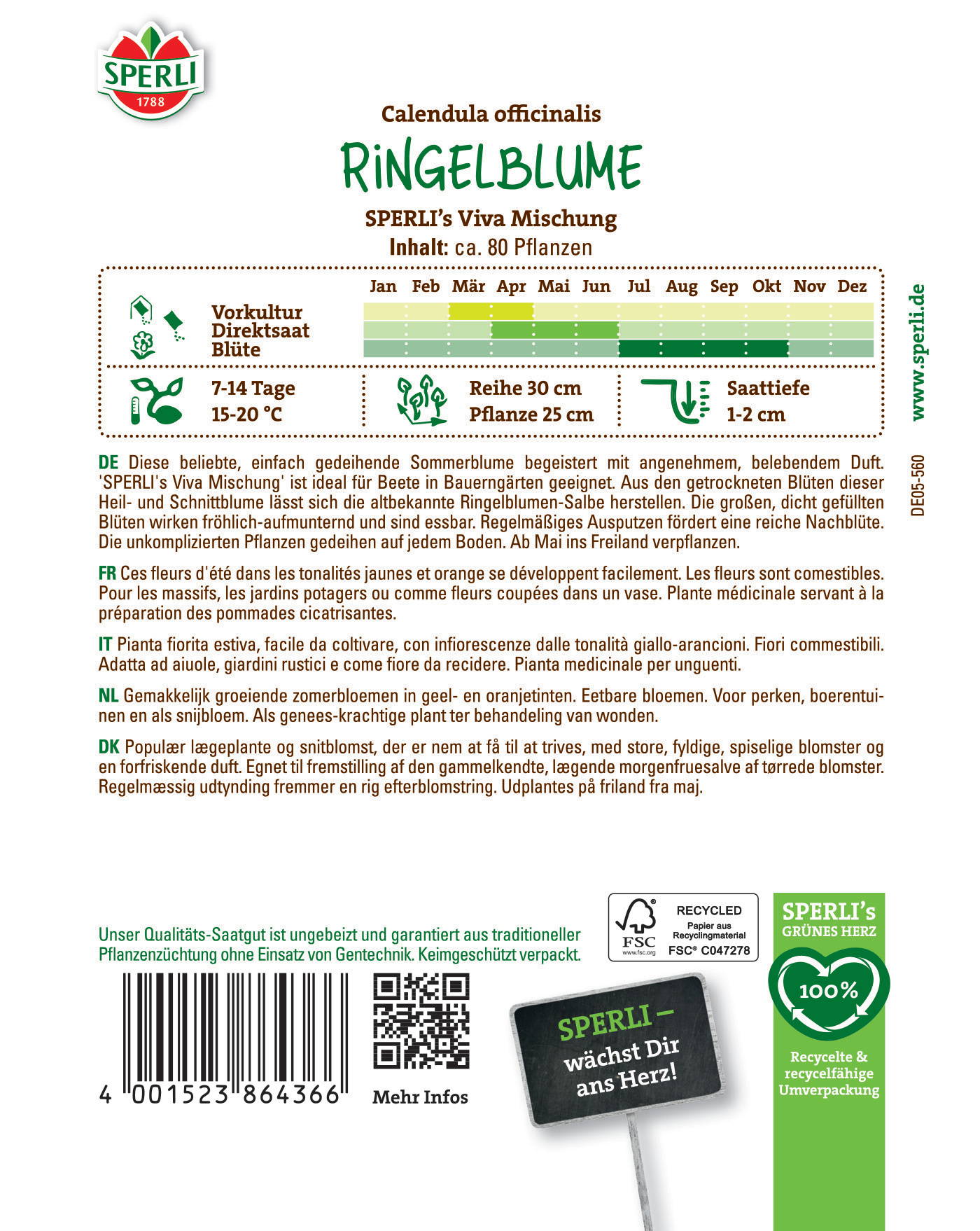 Blumenpackung mit grüner Ahornblatt-Form, Weihnachtsdekoration, goldene Schneeflocken, grüner Stiel, rot-weiß gestreiftem Band.