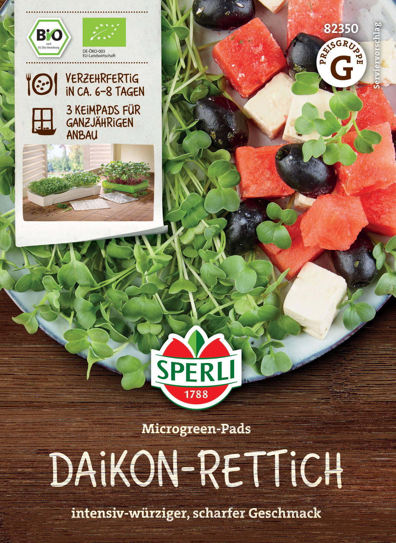 BIO Microgreen-Pads Daikon-Rettichsamen