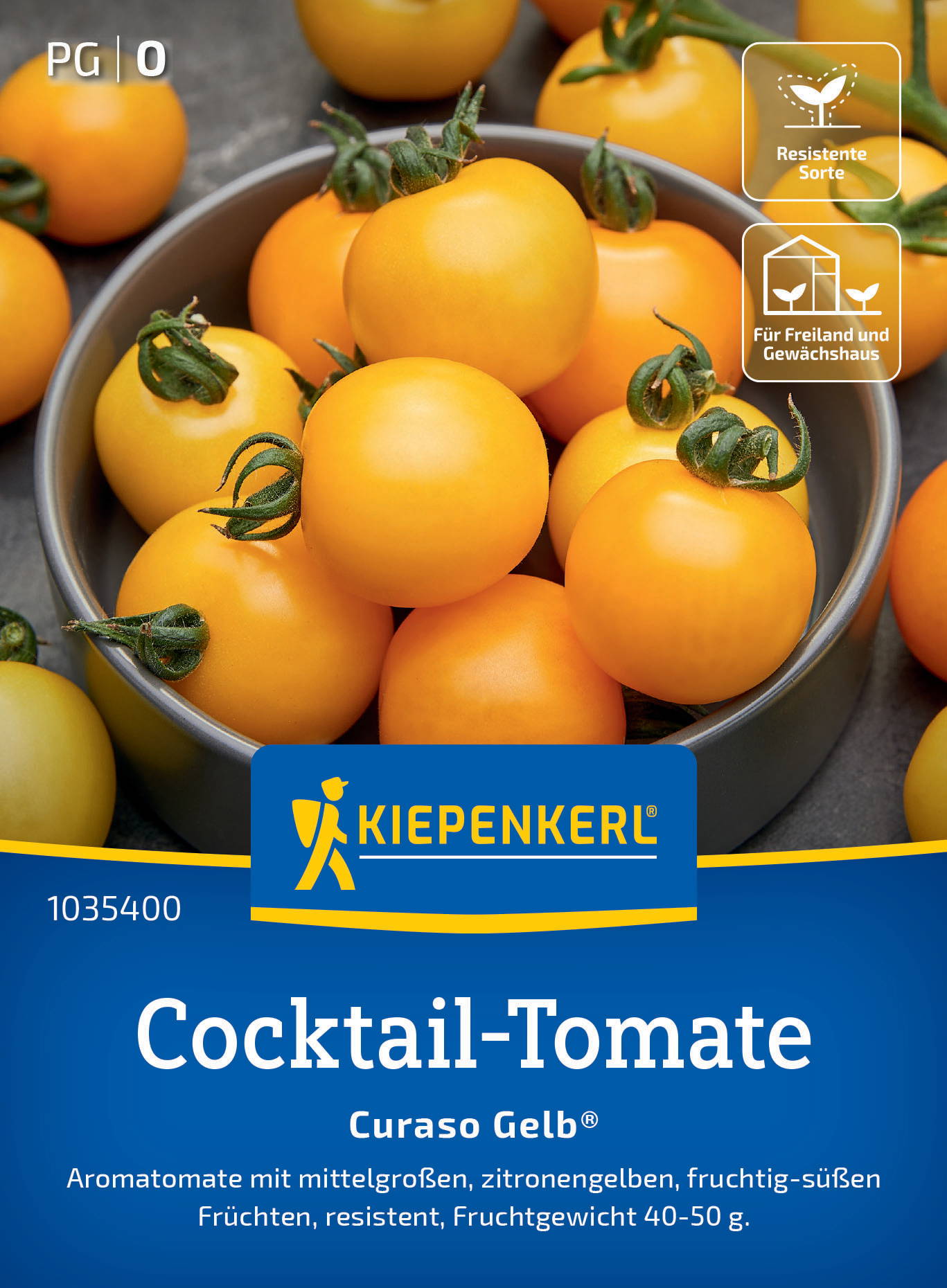 Gelbe Cocktail-Tomaten in einer Schüssel, einige auf einer dunklen Oberfläche.