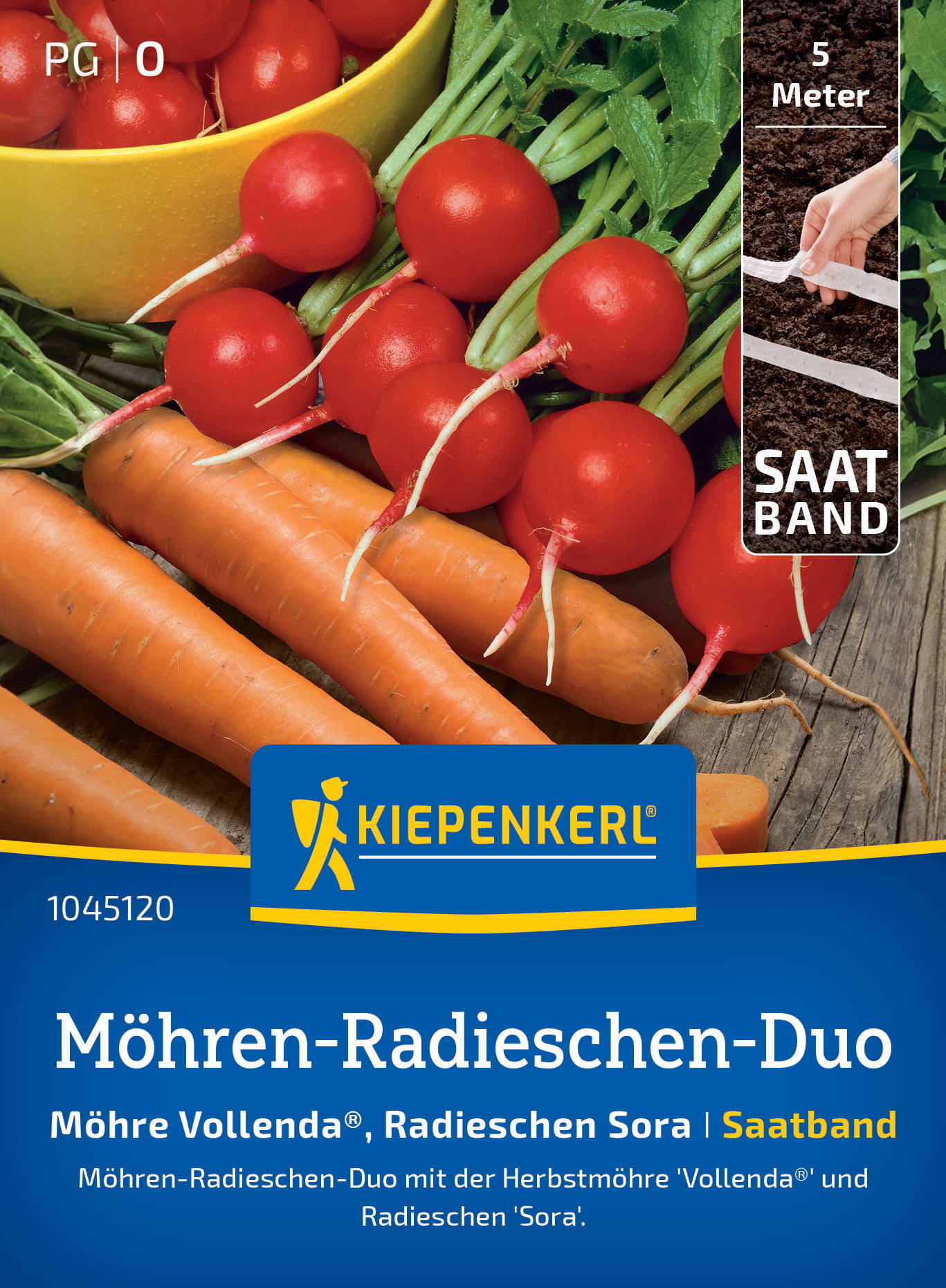 Möhrensamen-Radieschensamen-Duo Darina, Sora, Saatband