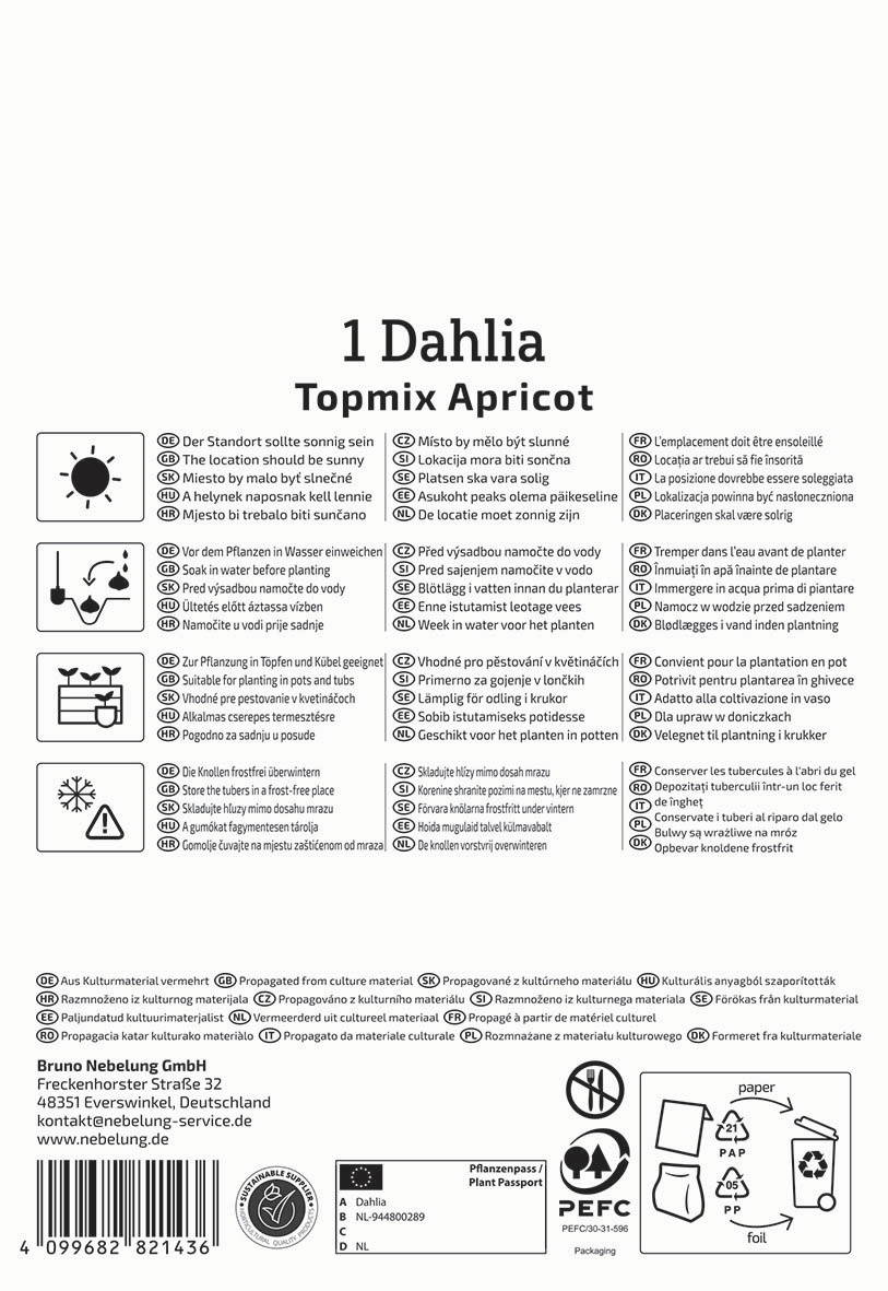 Pflegehinweise, Pflanztipps, Symbole, Herstellerinformationen, Barcode, Logo, Pflanzpass.