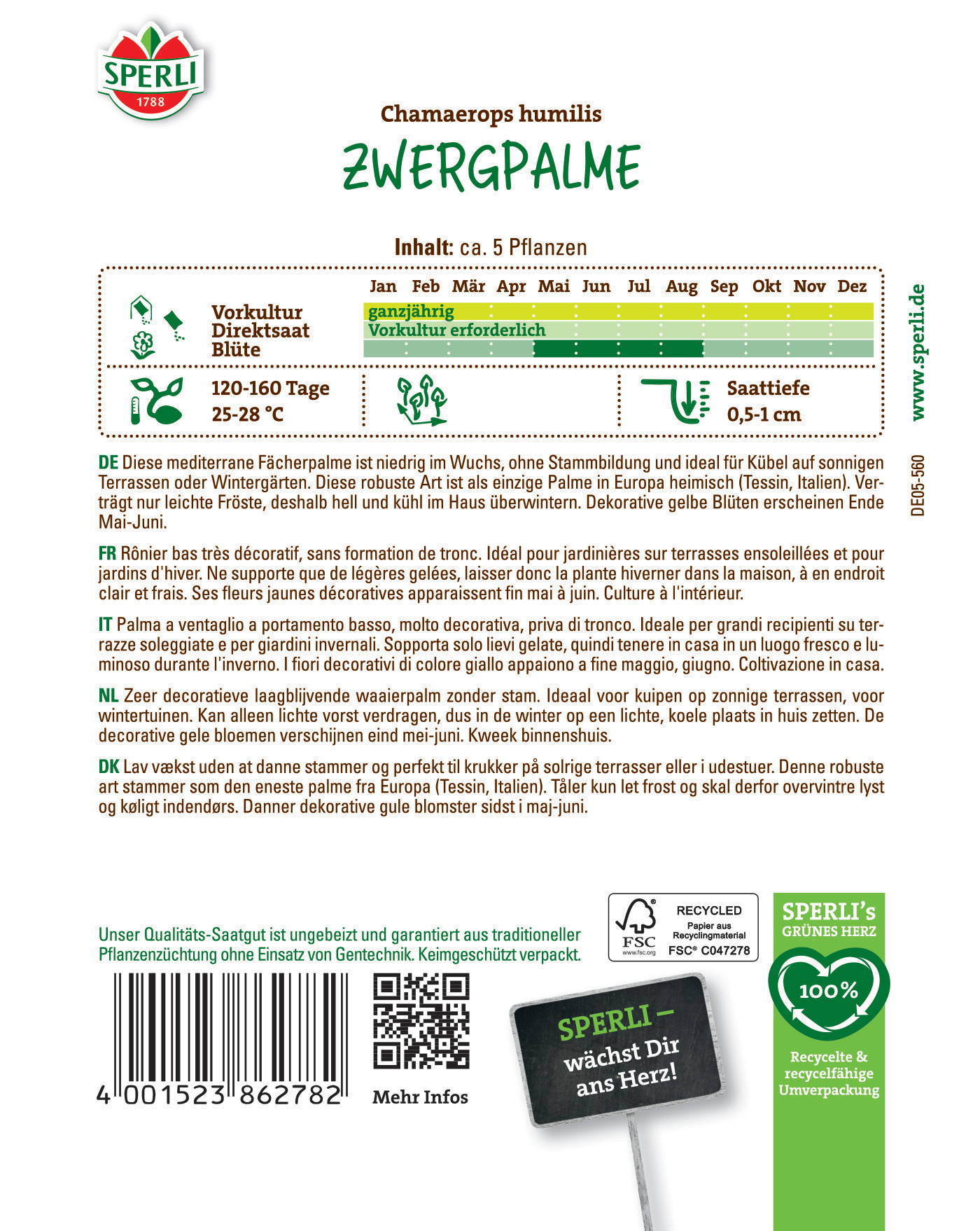 Bodenpflanze, grüne Blätter, ca. 5 Pflanzen, wächst das ganze Jahr, 25-28 Grad, 0,5-1 cm tief.