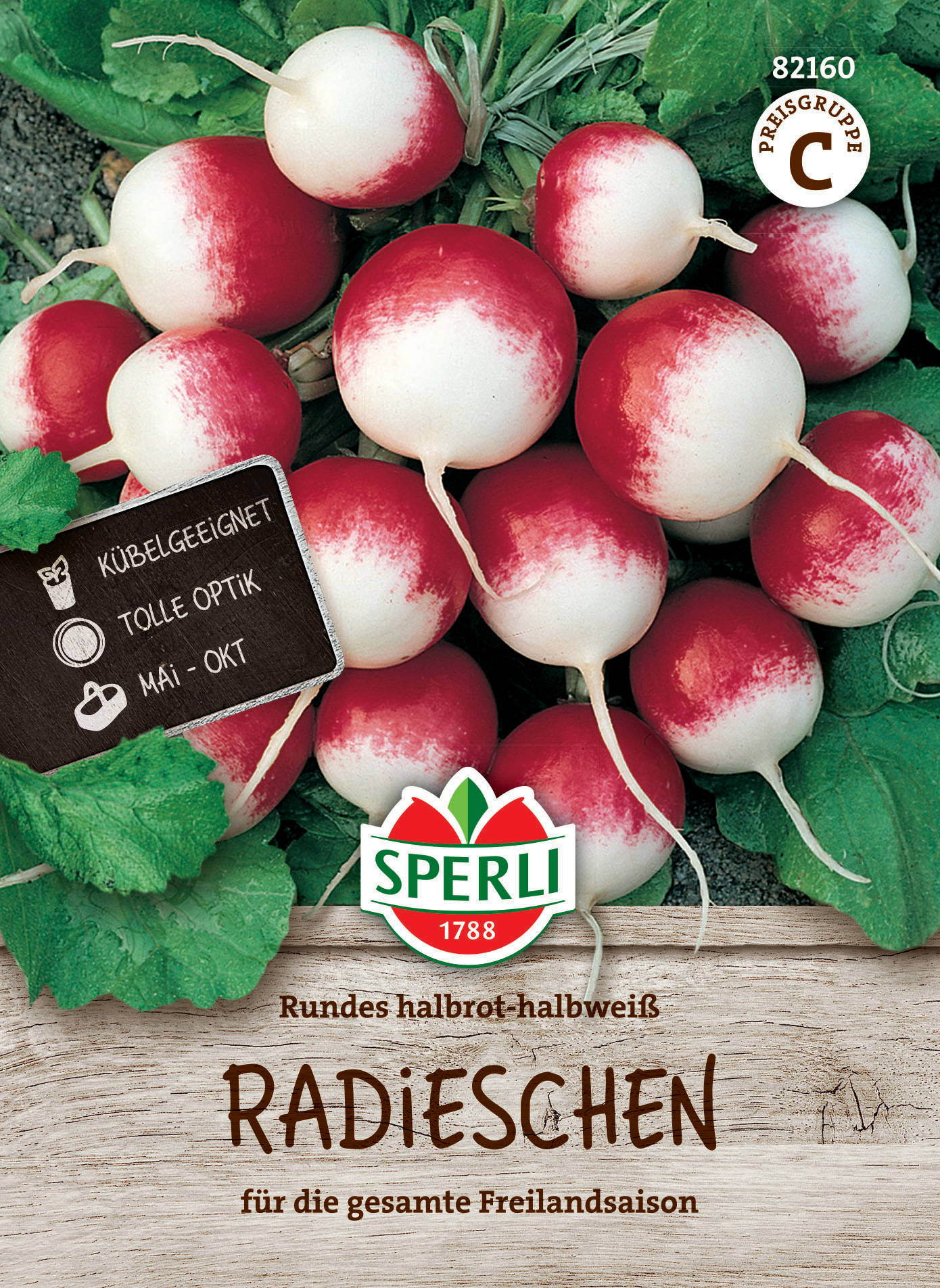 Radiessamen Rundes halbrot-halbweiß