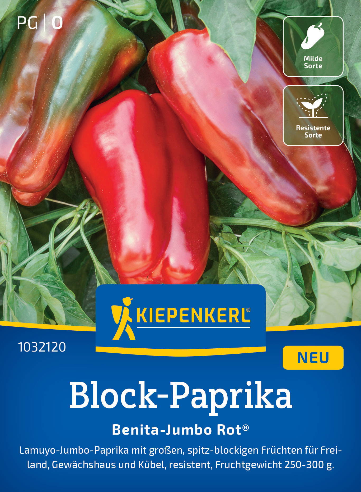 Block-Paprikasamen Benita-Jumbo Rot®, F1 