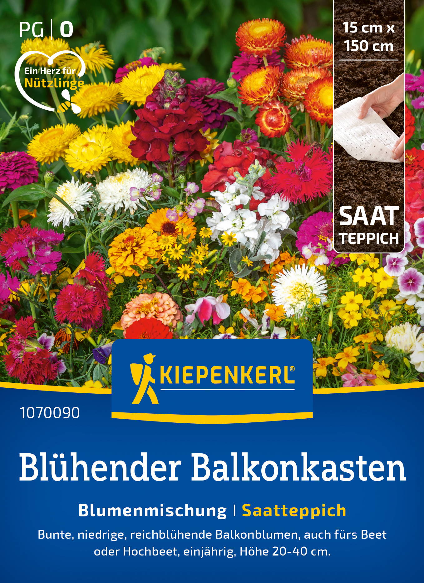 Blumensamen-Mischung Blütenreicher Balkonkasten, Saatteppich