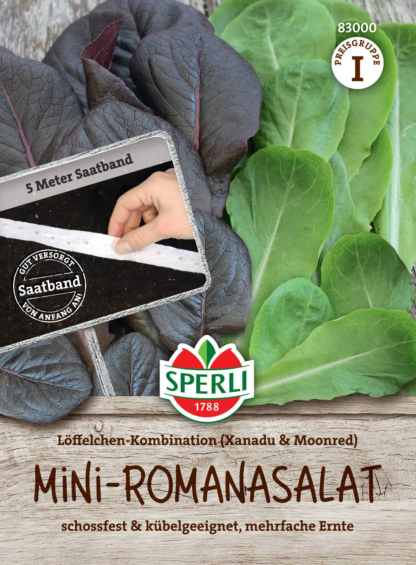 Salatsamen Löffelchensalat-Kombination, Saatband