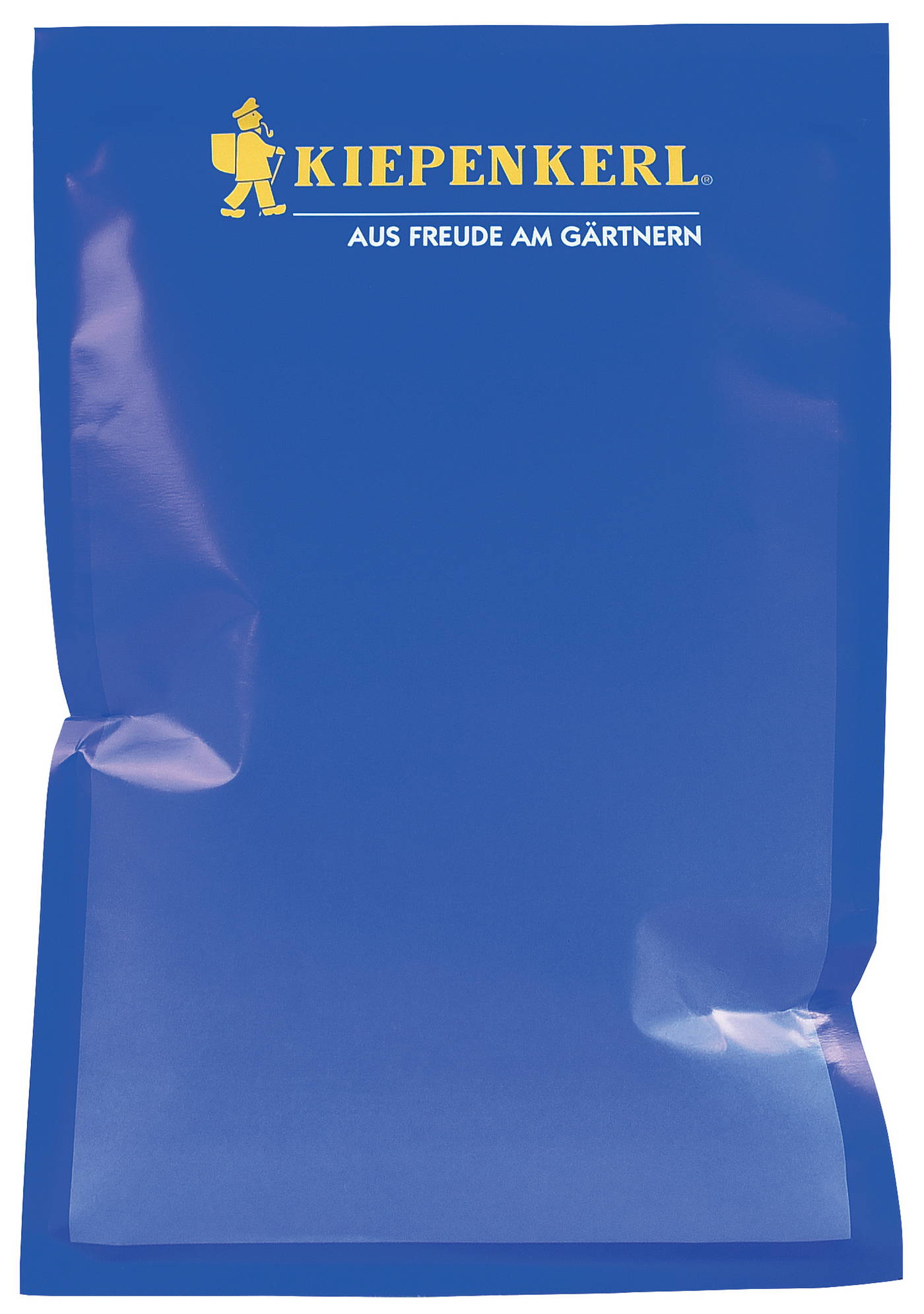 Blaue Verpackung mit KIEPENKRL Logo, Schriftzug, Hund mit Korb, beugt sich nach rechts.