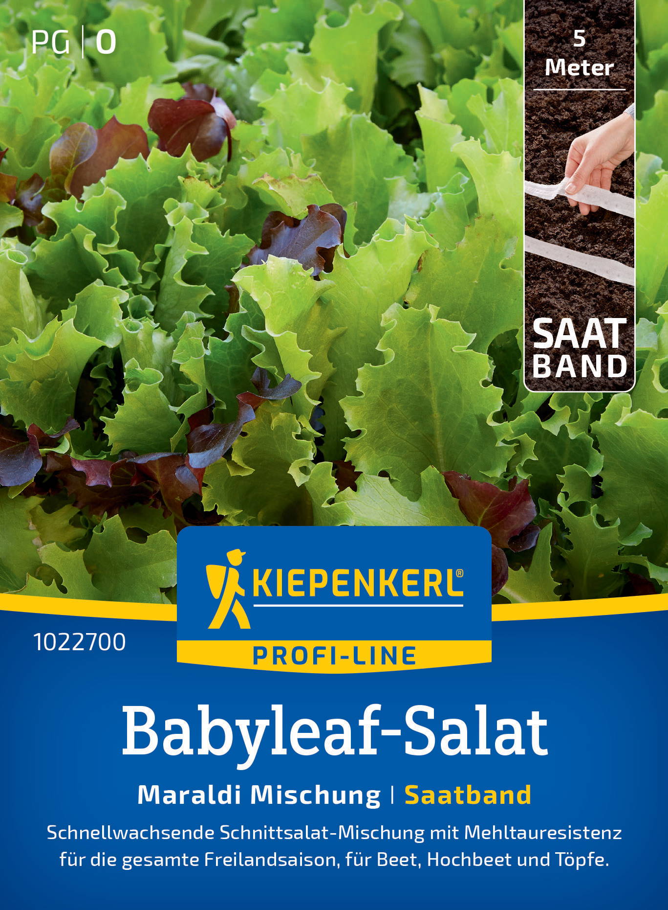 Babyleaf-Salatsamen Maraldi Mischung, Saatband